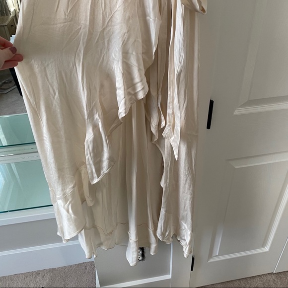 Ghost White Silk Wrap Dress - Picture 3 of 6